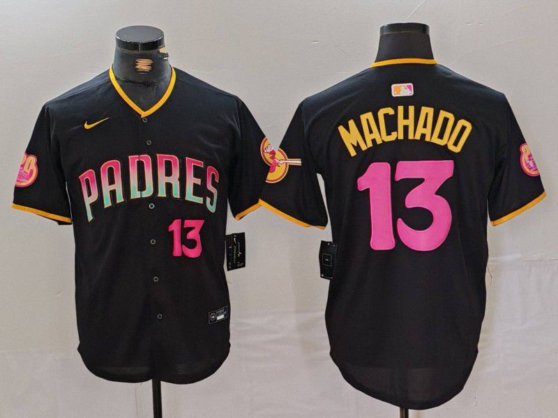 Men San Diego Padres 13 Machado Black Jointly 2024 Nike MLB Jersey style 3